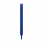 Gerecyclede plastic pen van verschillende kleuren met blauwe inkt kleur koningsblauw tweede weergave achterkant
