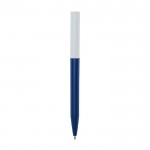 Gerecyclede plastic pen van verschillende kleuren met blauwe inkt kleur marineblauw