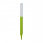 Gerecyclede plastic pen van verschillende kleuren met blauwe inkt kleur neon groen