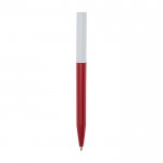 Gerecyclede plastic pen van verschillende kleuren met zwarte inkt kleur rood