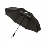 Opvouwbare 30 inch paraplu kleur zwart met opdruk