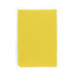 Wegwerpponcho van gerecycled plastic met capuchon onesize kleur geel tweede weergave voorkant