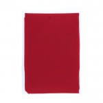 Wegwerpponcho van gerecycled plastic met capuchon onesize kleur rood tweede weergave voorkant