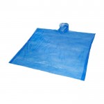Wegwerpponcho van gerecycled plastic met capuchon onesize kleur koningsblauw
