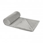 Zachte RPET fleece deken met bedrijfslogo kleur grijs gedetailleerde weergave 1