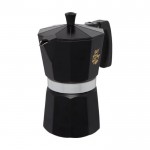 Italiaans koffiezetapparaat met klassiek design kleur zwart weergave tampondruk