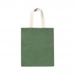Bedrukte jute tas met katoenen hengsels kleur groen