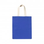 Bedrukte jute tas met katoenen hengsels kleur blauw