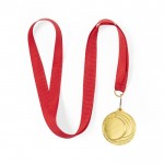 Metalen medaille met lint kleur goud derde weergave