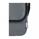 Bedrukte schoudertas van gerecycled plastic kleur grijs weergave details 1