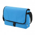 Bedrukte schoudertas van gerecycled plastic kleur blauw