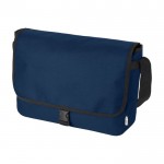 Bedrukte schoudertas van gerecycled plastic kleur marineblauw