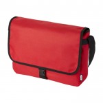 Bedrukte schoudertas van gerecycled plastic kleur rood