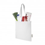 GRS gerecyclede katoenen tas met lange hengsels 140 g/m² kleur wit tweede weergave
