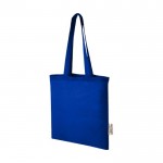 GRS gerecyclede katoenen tas met lange hengsels 140 g/m² kleur koningsblauw
