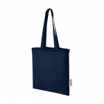 GRS gerecyclede katoenen tas met lange hengsels 140 g/m² kleur marineblauw