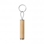 Bamboe zaklamp sleutelhanger met logo kleur naturel