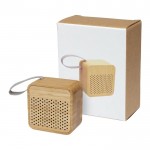 Bedrukte speakers van bamboe kleur hout