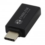 Bedrukte USB-C-adapter met 3.0 kleur zwart weergave met logo
