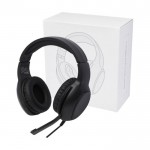 Premium geluid gaming koptelefoon met kabel en microfoon kleur zwart tweede weergave