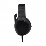 Premium geluid gaming koptelefoon met kabel en microfoon kleur zwart tweede weergave met zijkant