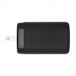 Reisadapter voor de EU/VK/VS met Type-C- en USB A poort kleur zwart derde weergave