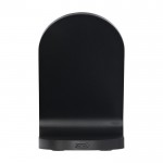 Gerecycled plastic draadloos oplaadstation voor mobiele telefoons kleur zwart tweede weergave achterkant