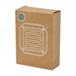 Speaker van gerecycled plastic met BT en geïntegreerde zaklamp kleur zwart tweede weergave met doos