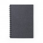 Bedrukt notitieboek van gerecycled karton kleur zwart
