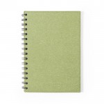 Bedrukt notitieboek van gerecycled karton kleur groen