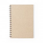 Bedrukt notitieboek van gerecycled karton kleur naturel