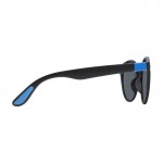 Ronde trendy zonnebril met logo kleur blauw tweede weergave van zijkant