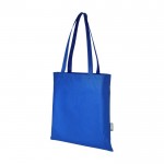 Boodschappentas van gerecycled polyester met handvatten 80 g/m2 kleur koningsblauw