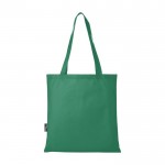Boodschappentas van gerecycled polyester met handvatten 80 g/m2 kleur groen tweede weergave achterkant