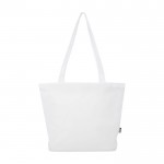 Multifunctionele tas van gerecycled polyester met rits kleur wit tweede weergave voorkant