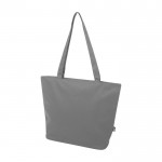 Multifunctionele tas van gerecycled polyester met rits kleur grijs