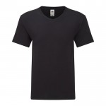 Katoenen T-shirt met V-hals 150 g/m2 kleur zwart