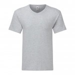 Katoenen T-shirt met V-hals 150 g/m2 kleur grijs