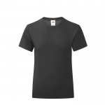 Katoenen T-shirt voor meisjes 150 g/m2 kleur zwart