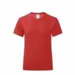 Katoenen T-shirt voor meisjes 150 g/m2 kleur rood