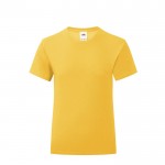 Katoenen T-shirt voor meisjes 150 g/m2 kleur geel