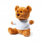 Zachte teddybeer in wit t-shirt kleur beige tweede weergave