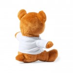 Zachte teddybeer in wit t-shirt kleur beige derde weergave