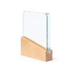Glasplaat met houten voet in koker met magneetsluiting kleur doorzichtig tweede weergave