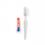 Eco tandenborstel met tandpasta kleur naturel eerste weergave