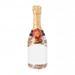 Champagnefles gevuld met assortiment snoepjes kleur doorzichtig tweede weergave