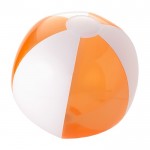 Tweekleurige strandbal met logo kleur oranje