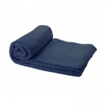 Reclame fleece deken met hoes kleur marineblauw tweede weergave