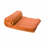 Reclame fleece deken met hoes kleur oranje tweede weergave