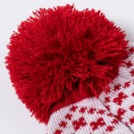 Polyester hoed met origineel kerstmotief en rode pompon vierde weergave